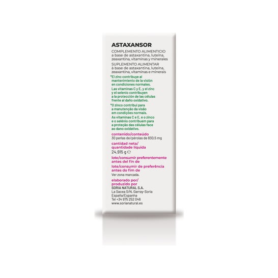 Soria Natural Astaxansor 30 perlas