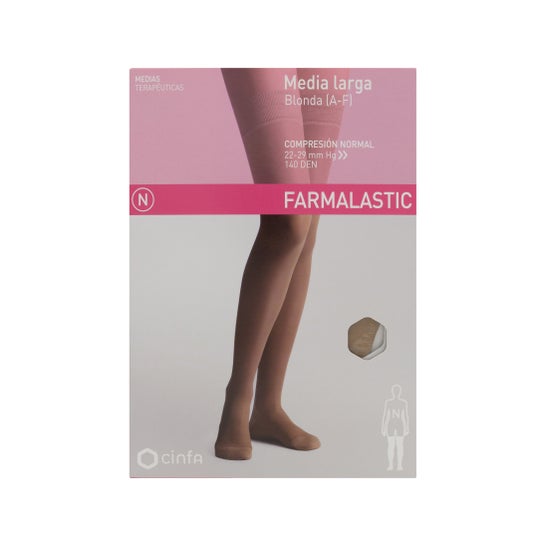 Pizzo Farmalastic a lunga calza (A-F) compressione normale T- piccolo cammello 1ud