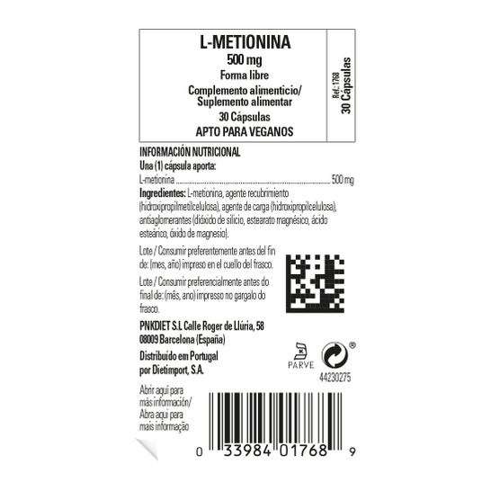 Solgar L-Metionina 500 mg 30 caps