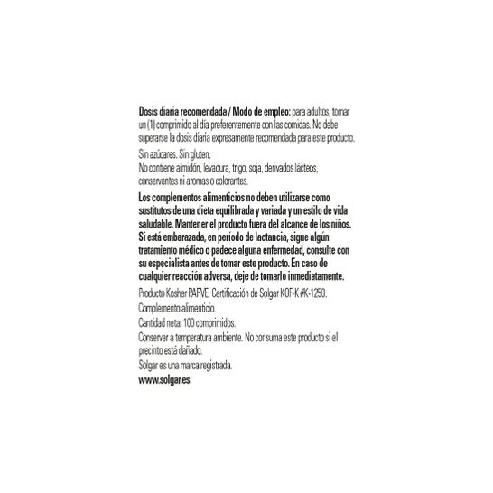 Solgar Vitamina B12 Cianocobalamina 100mcg 100 comp