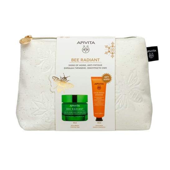 Apivita Pack Bee Radiant Crema Rica 50ml + Face Mask with Orange 50ml