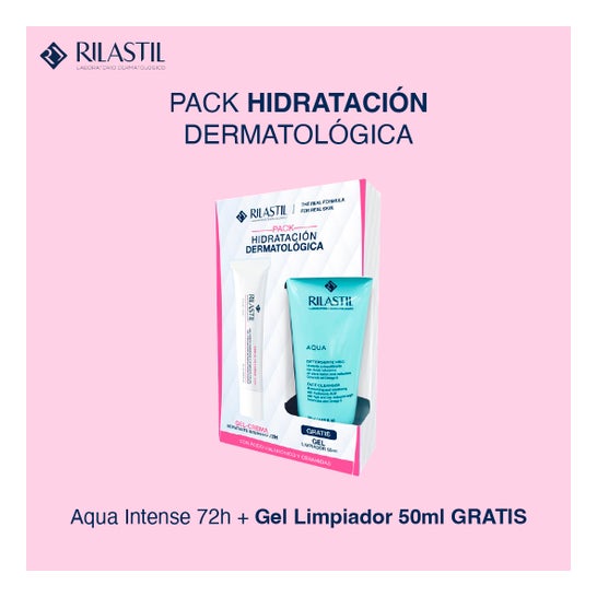 Rilastil Aqua Intense 72H Gel-Crema Hidratante 40 ml + Aqua Gel Limpiador Facial Hidratante 50 ml