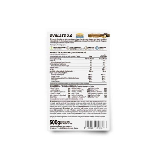 HSN Evolate 2.0 Whey Isolate CFM Chocolate y Cacahuete 500 g