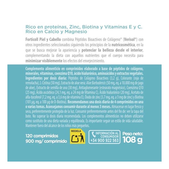 Forticoll +Colágeno Piel Cabello 120comp Forticoll +Colágeno Piel Cabello 120comp
