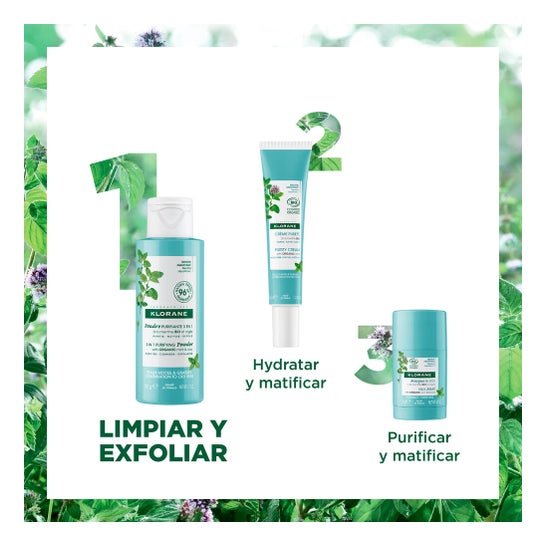 Klorane Polvo Limpiador Purificante 3 en 1 a la Menta BIO 50 g