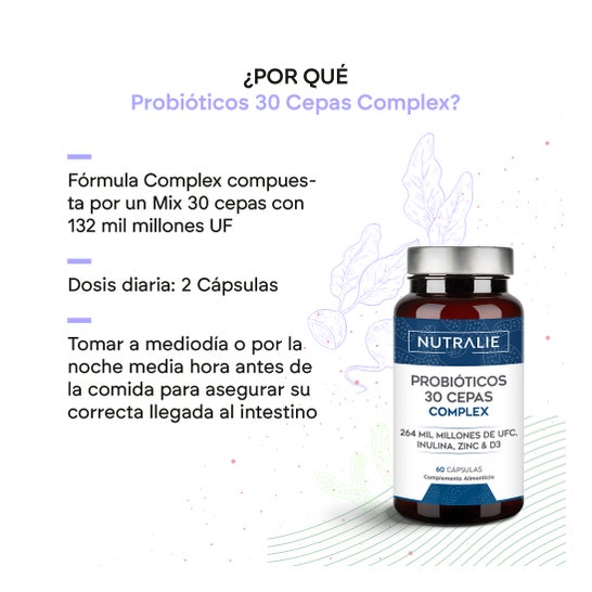 Nutralie Probióticos 30 Cepas 264 Billones UFC Biprotics 60caps