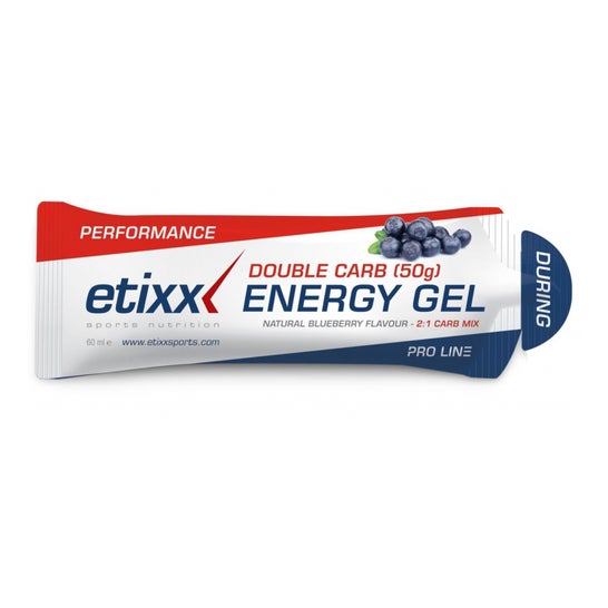 Etixx Double Carb Energy Gel Blueberry 1 sobre