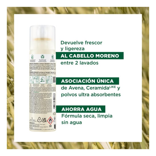 Klorane Champú Seco Leche de Avena Cabello Castaño 150 ml