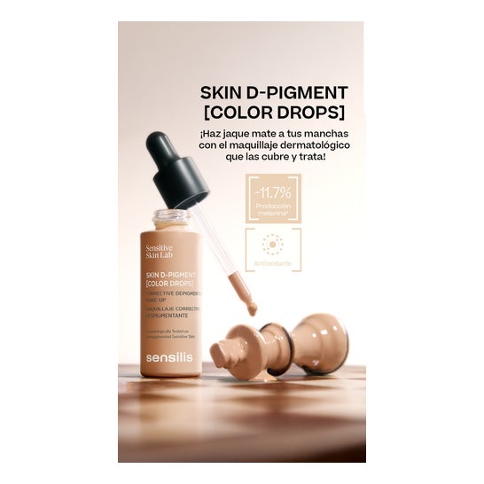 Sensilis Skin D-Pigment [Color Drops] Maquillaje Corrector Despigmentante 05 Pêche Rosé 30 ml