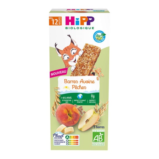 Hipp Barra Avena Melocotones Bio 12M 5x20g