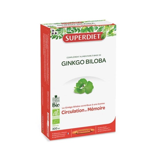 Superdiet Ginkgo Biloba Circulation and Memory BIO 20 Ampoules