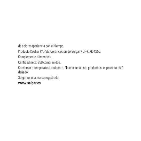 Solgar Calcio y Magnesio Zinc 250 comp