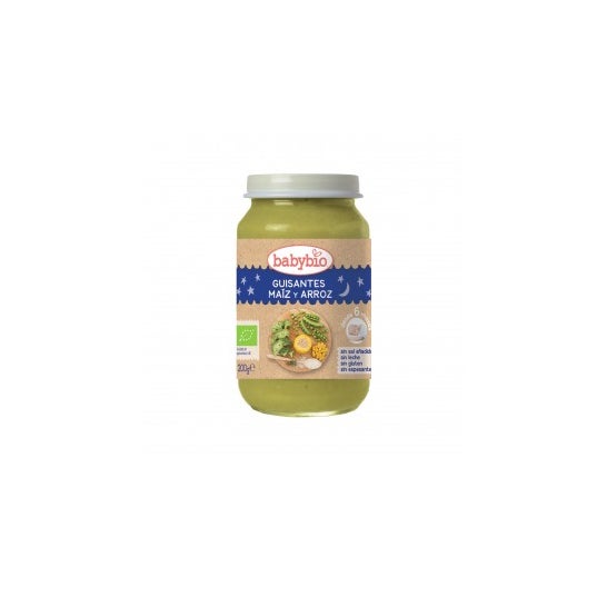 Babybio Tarrito Ecológico de guisantes, Maíz y Arroz 200 g