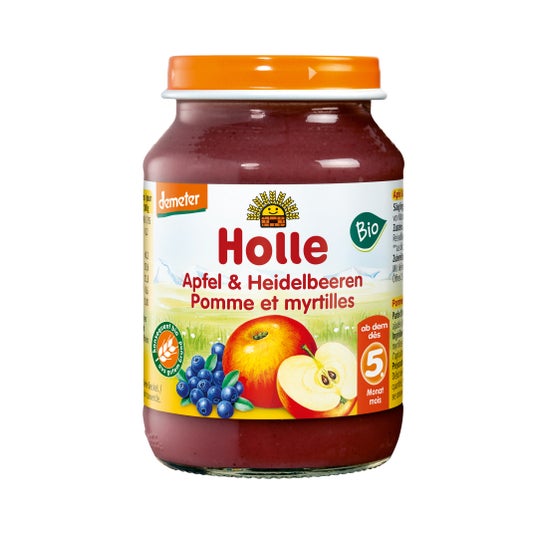 Holle Baby Food Jar Apple & Blueberry Bio 190g
