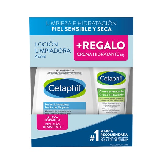 Cetaphil Pack Loción Limpiadora 473ml + Crema Hidratante 85ml