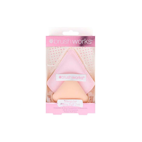 Brushworks Borla Maquillaje Triangular Acolchada Pack Duo