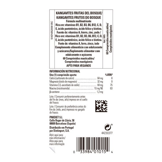 Solgar Kangavites Multivitamínico Sabor Frutas del Bosque 60comp