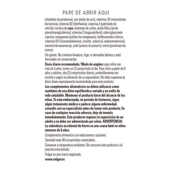 Solgar Kangavites Multivitamínico Sabor Frutas del Bosque 60comp