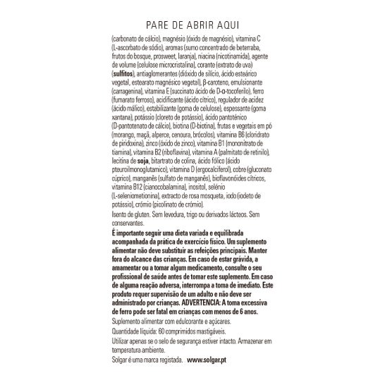 Solgar Kangavites Multivitamínico Sabor Frutas del Bosque 60comp