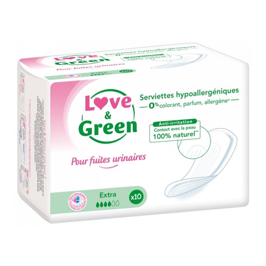 Compresas para la incontinencia Love & Green Extra 10 unidades