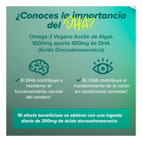 HSN Omega-3 Vegano Aceite de Algas 1000mg 120 perlas vegetales