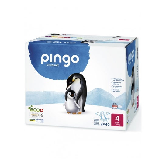 Pingo Pañales Talla 4 Maxi (7-18 Kg)- Caja De 2 X 40 Pañales