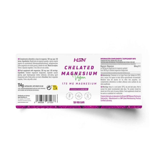 HSN Bisglicinato de Magnesio Quelado 175mg 120vcaps