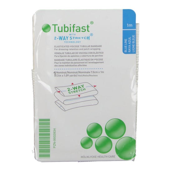 Tubifast Venda Tubular Viscosa Con Elastico Azul 7,5cm X 1m