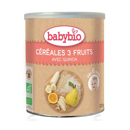 Babybio  Preparado Ecológico De Cereales Con 3 Frutas 220g