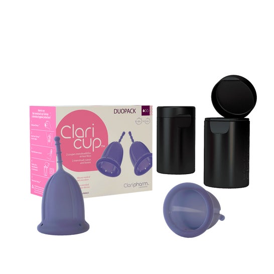 Claripharm Claricup Claricup Duopack Antimicrobial Menstrual Cup Size 1 Disinfection Box