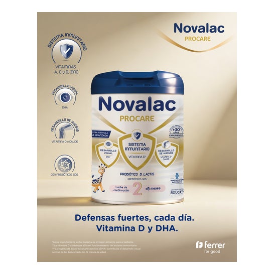 Novalac 2 Leche de Continuación Apoya el Desarrollo Visual y Óseo +6Meses 800 g