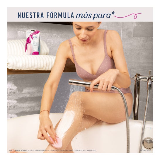 Veet Pure Crema Depilatoria de Ducha Piernas y Cuerpo Piel Sensible 150 ml