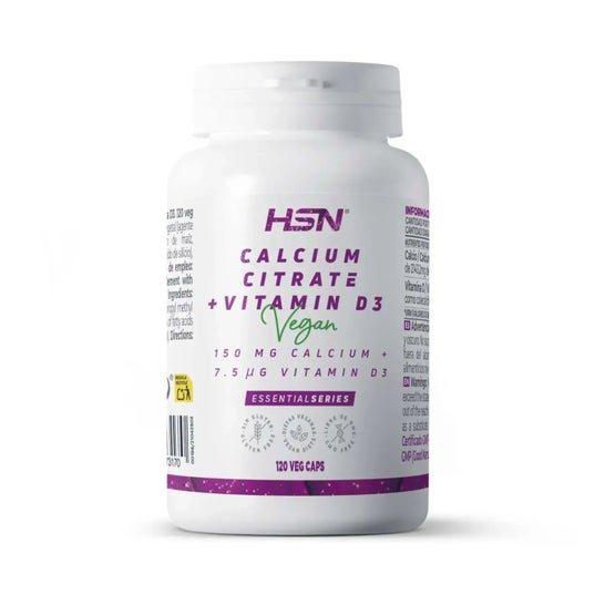 HSN Citrato de Calcio + Vitamina D3 150mg Calcio/300UI 120vcaps