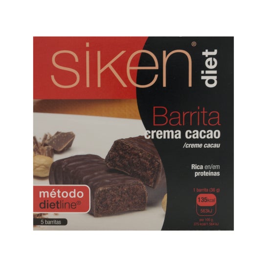 Siken Diet barrita sabor crema cacao 5 uds