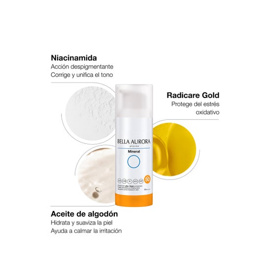 Bella Aurora Mineral 0% Protector Solar Facial Anti-Manchas SPF50 50ml