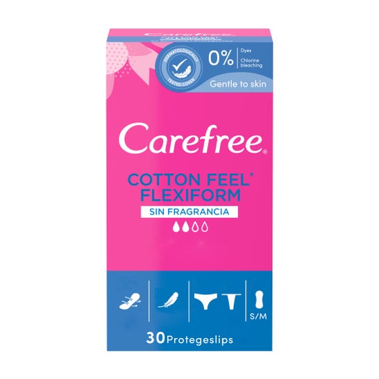 Carefree Cotton Feel Flexicomfort Fragancia Suave Talla S/M 30uds