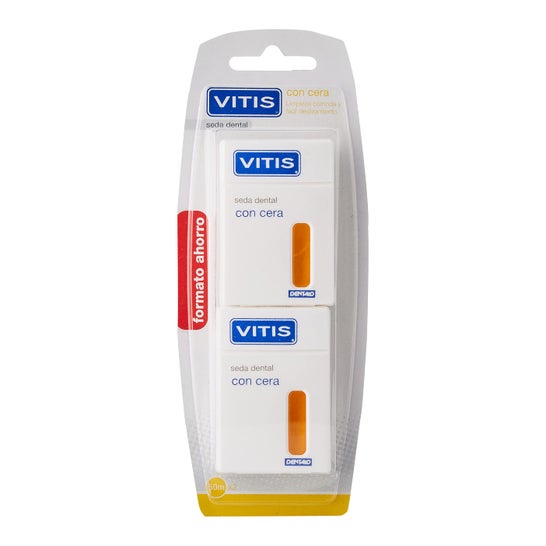 Vitis® Dental floss with wax 2x50m