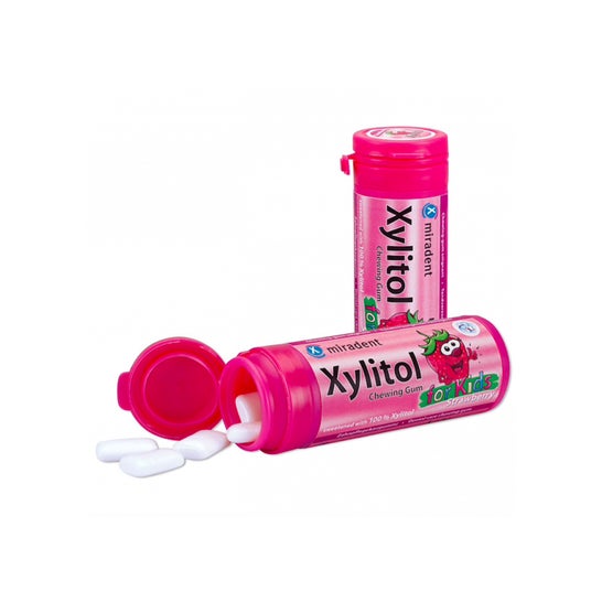 Miradent Xylitol Gomme da masticare alla fragola per bambini 30 pezzi