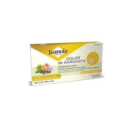 Juanola Dolor de Garganta Própolis Forte Sabor Suave Balsámico 20caps