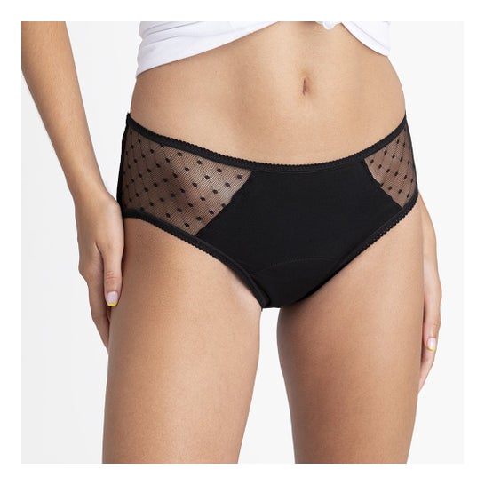 Platanomelon Kiwitas Menstrual Panties Plumeti L Black