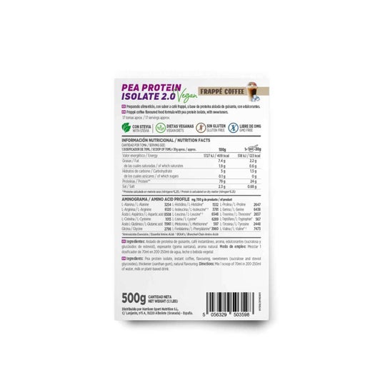 HSN Proteína de Guisante Aislada 2.0 Café Frappé 500 g