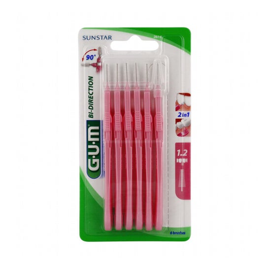 Gum Proxabrush Interdental Brush Bi-Directional Tapered 90° 1,2mm 6 Units