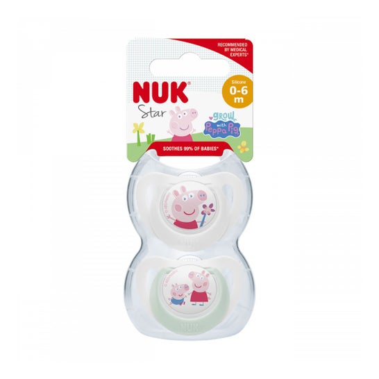 Nuk Star Chupete Silicona Peppa Pig 0-6M 2 uds