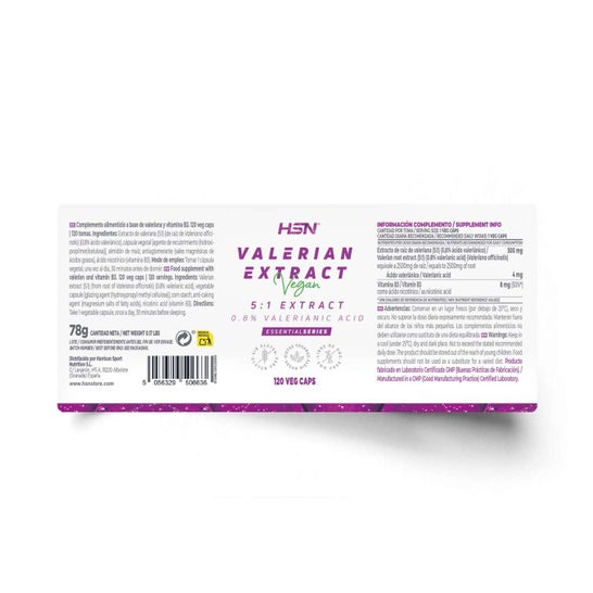 HSN Extracto de Valeriana 5:1 500mg 120vcaps