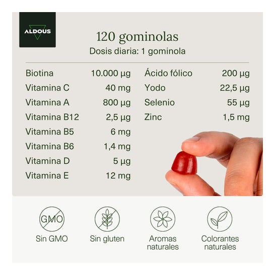 Aldous Bio Biotina 10000mcg  120 gummies