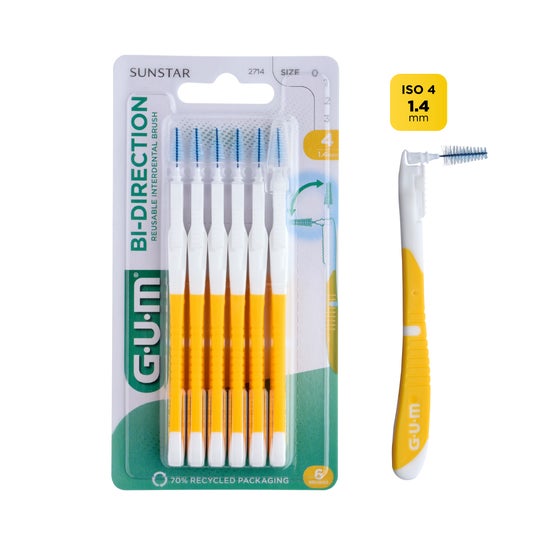 Gum Cepillo Interdental Bi-Direccional 14mm 6uds