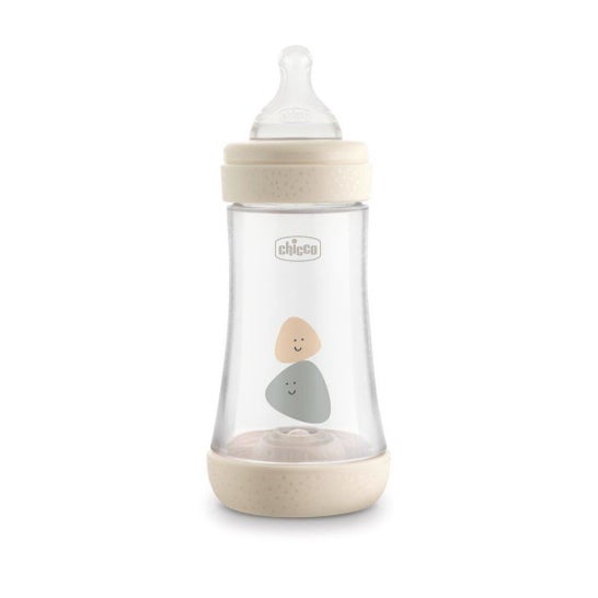 Chicco Plastic T-Silicone Baby Bottle Perfect5 Neutral 2M+ Medium Flow 240ml