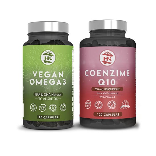 HN Pack Vegan Omega 3 90 caps + Coenzima Q10 120 caps
