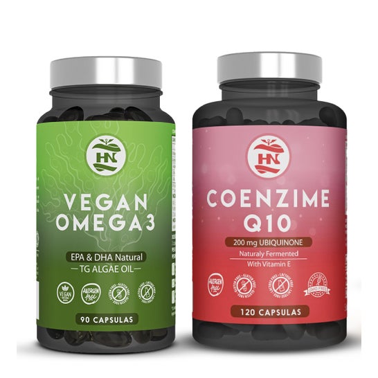 HN Pack Vegan Omega 3 90 caps + Coenzima Q10 120 caps
