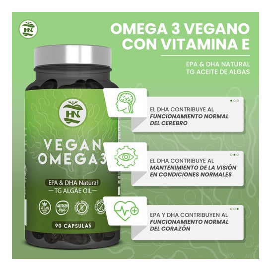 HN Pack Vegan Omega 3 90 caps + Coenzima Q10 120 caps
